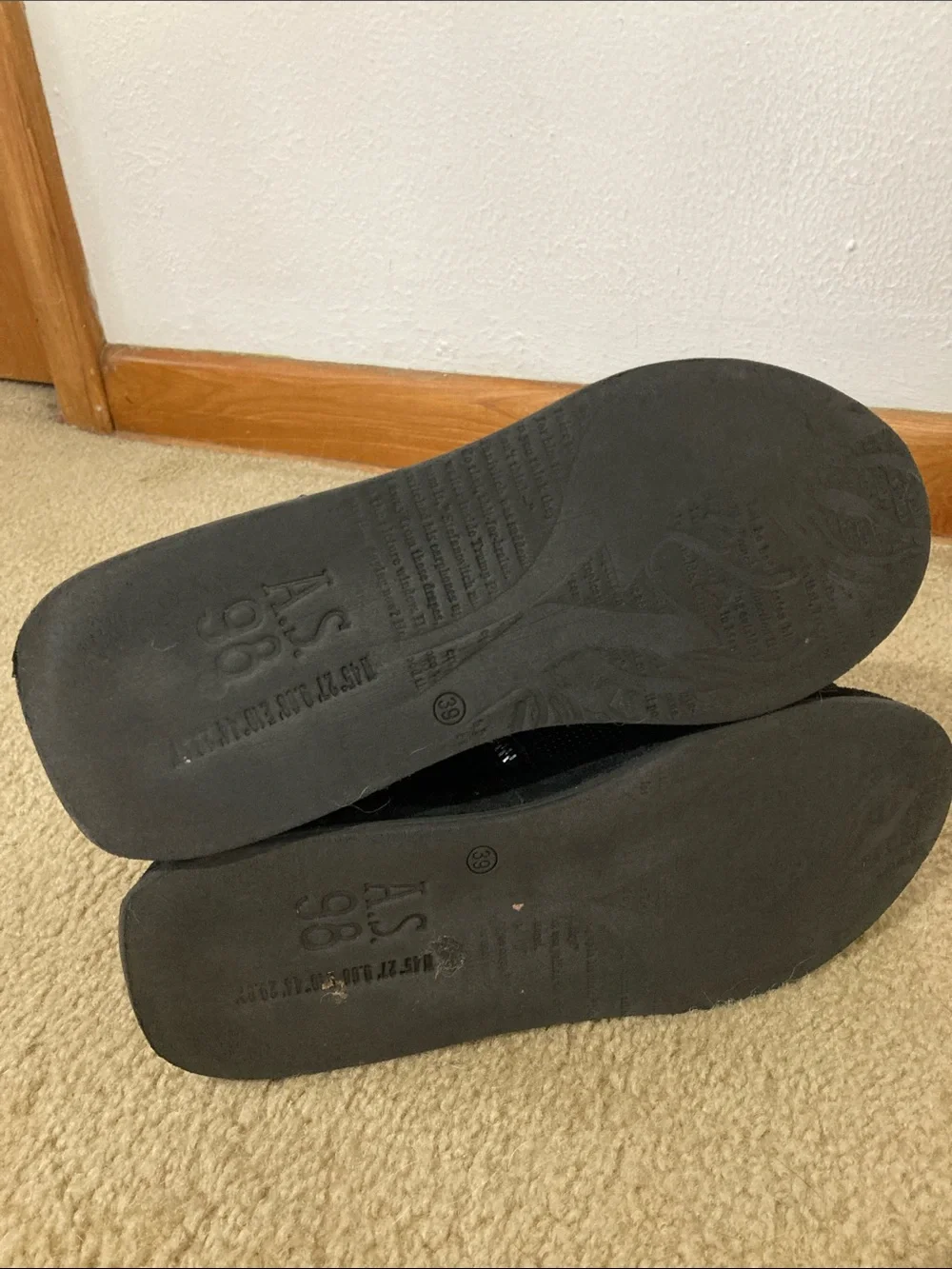 A.S.98 Reale Black Suede Platfom Sandals  Size 9.